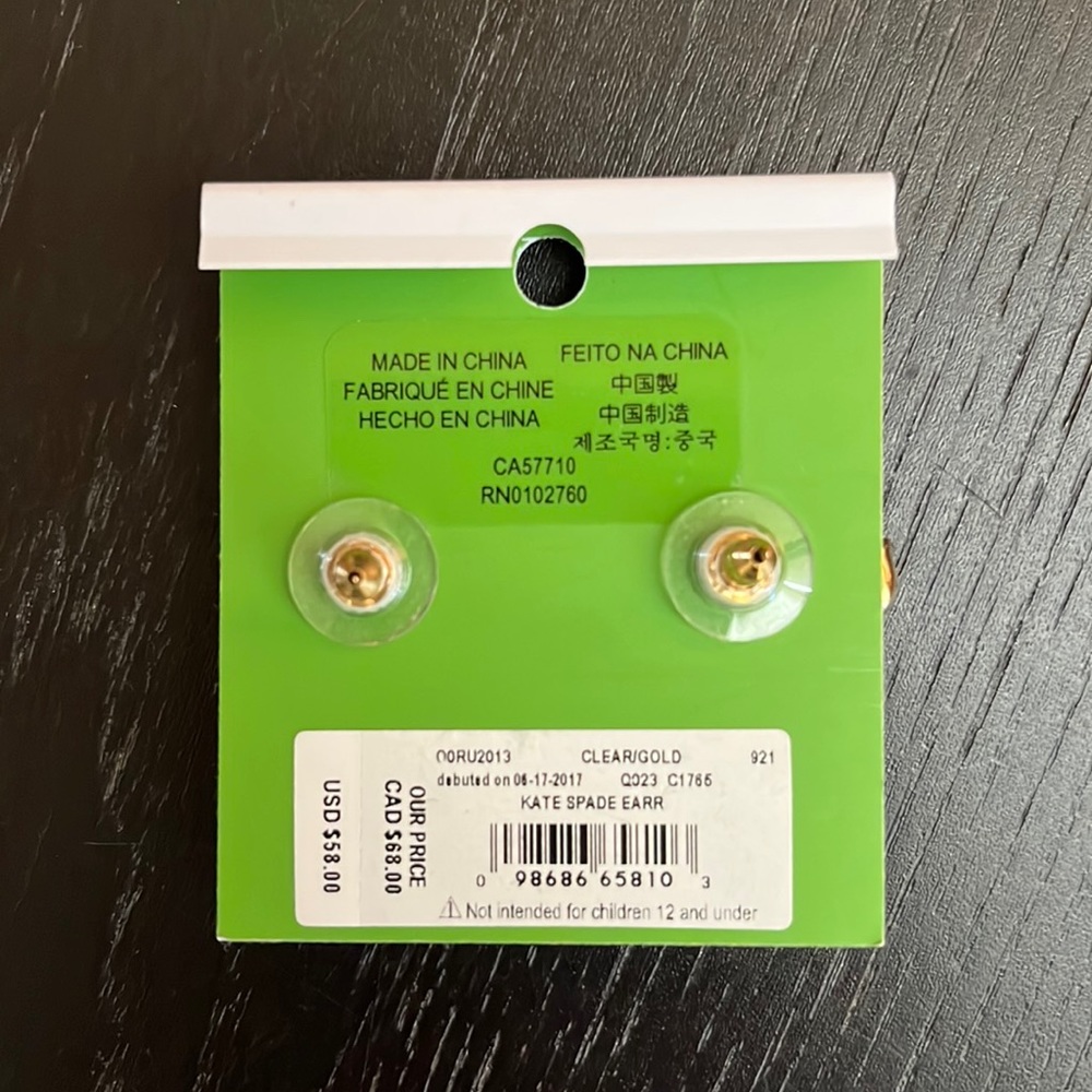 NWT Kate Spade | Faux pearl/diamond post earrings | OS - Picture 3 of 4